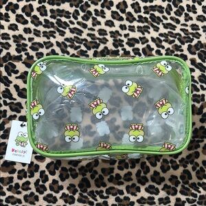KEROPPI 💚 Forever 21 Clear Makeup Cosmetic Bag Zipper Sanrio Green Frog F21